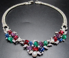 JOMAZ Ultra RARE Fruit Salad Rhiinestone Vintage Necklace