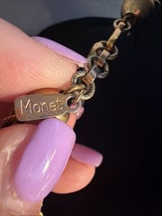 RARE VINTAGE SIGNED MONET THICK GOLD TONE BRAIDED NECKLACE Lovely Old Pawn J