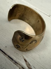 Vintage Brass Thunderbird Cuff Bracelet Southwestern Tribal Boho Artisan Unisex