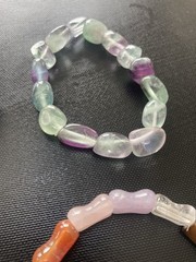 Stone Bracelet Gemstone Lot of 4 Cold Carved Beads Healing Stretch Assorted