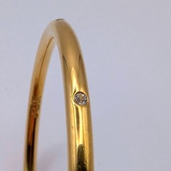 Vintage JBK Camrose Kross Gold Plated Crystal Bangle Bracelet 8.5in