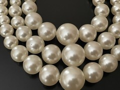 VTG Tammey Jewels Graduated Acrylic Faux Pearl 3strand Necklace Pearlescent NWOT