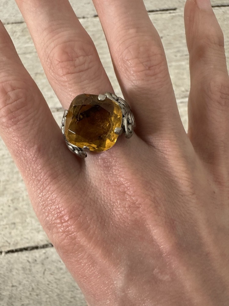 Vintage West German Adjustable Scroll Work Ring