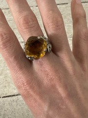 Vintage West German Adjustable Scroll Work Ring