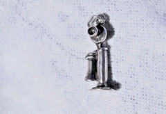Estate 50s-60s Ster CHARM: 3-D old-fashioned CANDLESTICK TELEPHONE days gone by!