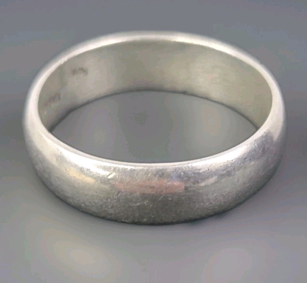 Mens Polished Band Sterling Silver Ring 925 Mexico Size 13