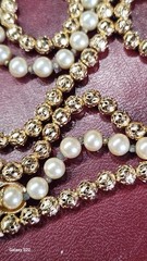 Trifari Triple Strand Trifarium Gold/Pearl Necklace Choker MCM EUC