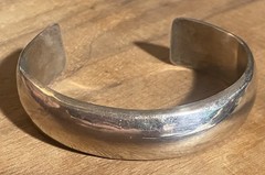 Vintage 925 Sterling Silver 5.7mm Wide Solid Cuff Bracelet