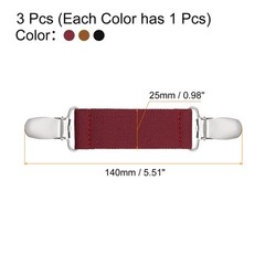 3pcs Dress Cinch Clips Sweater Shawl Collar Scarf Clip(Brown Black Wine Red)