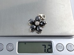 Thomas Sabo Sterling Silver Flower Blossom Black White Floral Charm 7g 21mm