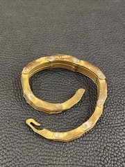 Machine Age Brass Architectural Modernist Geometric Links Panel Bracelet 7-3/8”