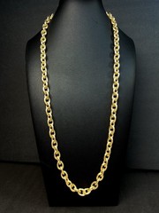 Vtg Monet Gold Tone Oval Links Chain Necklace Shepherds Hook 29 In.