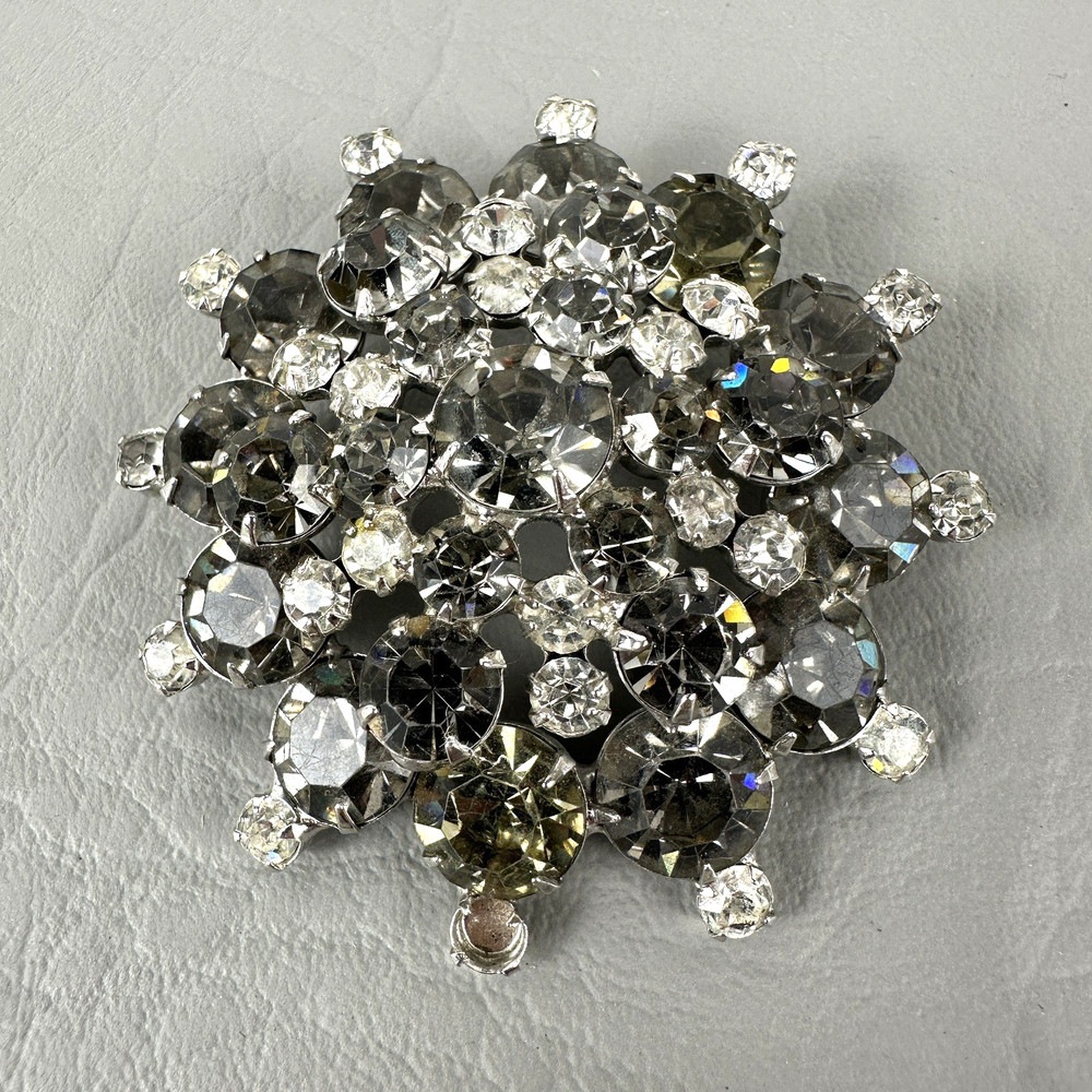 Vintage Juliana Brooch DeLizza & Elster Clear Rhinestone Snowflake #1296 READ!