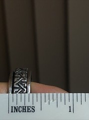 24. Vintage Celtic Sterling Silver 925 Patterned Spinner Band Ring 10g, 7s