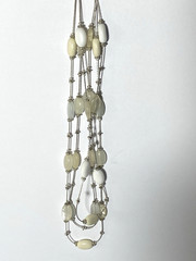 Vintage Liz Claiborne Signed LC Multi Strand Beaded Necklace Silver Tone Y2K