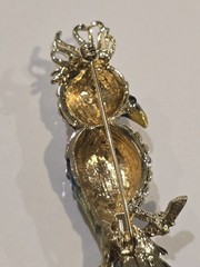 Rhinestone Cockatoo Parrot Bird Brooch Pin Crystal Rainbow Enamel Tropical Bird