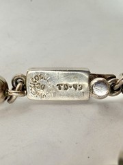 Vintage TD-40 DC Taxco Mexico Sterling Silver Alternating Necklace 15.5″