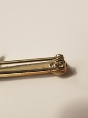 Vintage Top Hat And Cane Bar Pin Rhinestones And Enamel