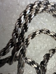 21.4g .925 Silver Vintage made in Italy Rope Med Lock Crimp 24Inch Necklace