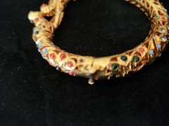Antique Mughal Elephant Wedding Cuff Bracelet Gold Plated