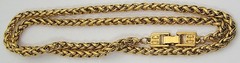 Stunning Givenchy Gold Tone 5mm Wheat Link Chain Signature 4 “G” Logo Clasp 24″