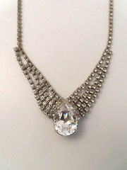 Vintage Signed Eisenberg Ice Crystal Rhinestone Necklace 16″