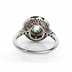 2.65Ct Art Deco Style Lab-Created Diamond & Emerald Engagement 925 Silver Ring