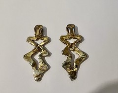 Vtg 1980s Bellini by Formart Crystal Pave Dangle Drop Earrings Clip On WOW!￼￼