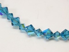 Vintage Signed Swarovski By L & J Necklace Blue Beaded Crystal Glass D5378