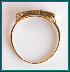 18K Yellow Gold Vintage ANTIQUE RING with Diamonds & Sapphires – Size 8½