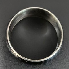Vintage 80s Black Enamel Silver Tone Bangle Bracelet Chunky Dome Modernist Gift
