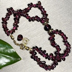 Vintage Bracelet Estate Fine Jewelry Red Almandine Garnet Pre-Owned Bead 6.5″