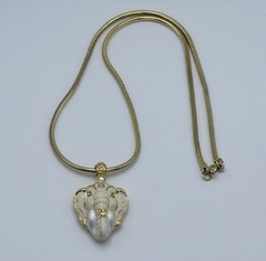 Edgar Berebi Elephant Locket Maharaja Pendant Necklace w/ Chain 1997 Vintage COA