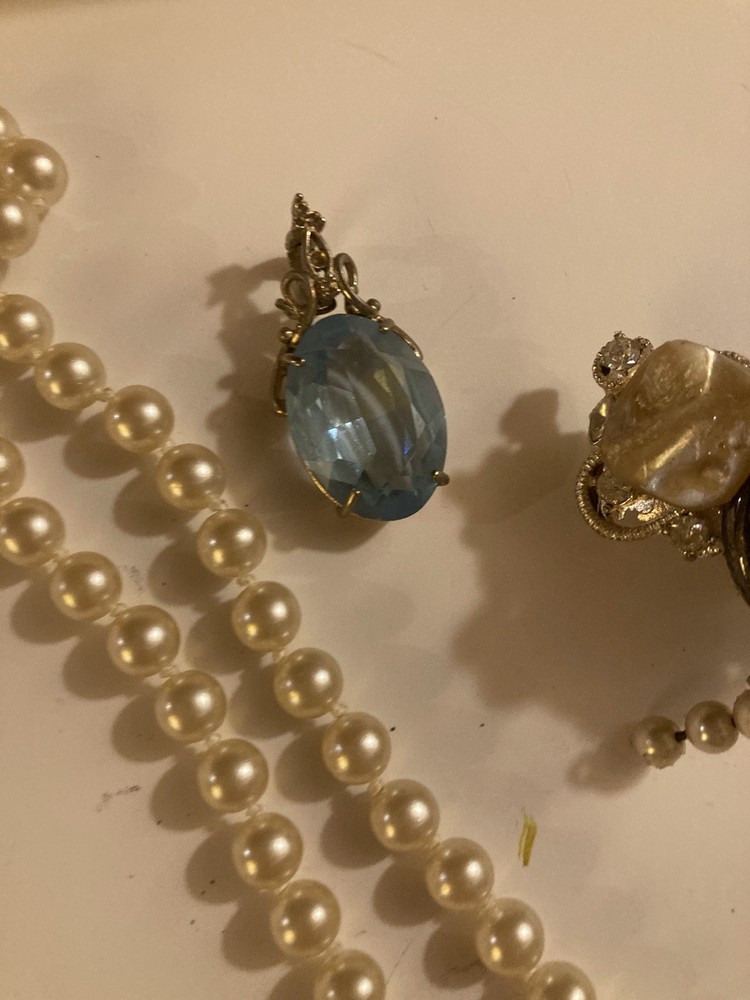 Elegant Lot Vintage Mosiac Earrings Handmade Pendant Creamy Jewelry Antique