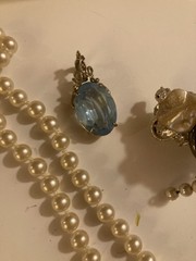 Elegant Lot Vintage Mosiac Earrings Handmade Pendant Creamy Jewelry Antique