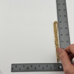 Gold Tone Rope Chain Necklace 24in Spring Ring Clasp Vintage