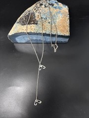Vintage Sterling Silver Y Necklace Charm Holder Chain Casual Signed 8gram 26”