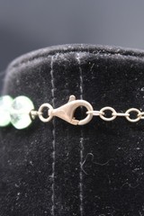Vtg Clear Light Green Beaded Necklace Maybe Prehnite Fluorite Silver Tone Clasp