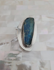 Vintage Modernist 935 Sterling Silver Natural Lapis Lazuli Pendant/Brooch 2-1/8″