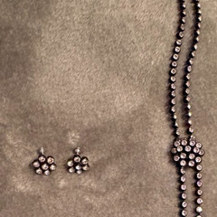 1950s Rhinestone and Black Plastic Jewelry Set is Chic and Stunning Vintage
