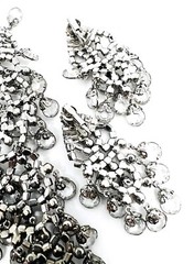JULIANA Delizza & Elster Bezel Set Crystal Bib Necklace Earrings Vintage Jewelry