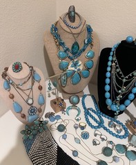 51 pc Vintage Costume Jewelry Lot Southwestern Faux Semi-Precious style Jewelry