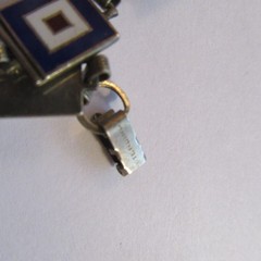 VTG 1940s Sterling Silver Enamel Nautical Flag Sweetheart Bracelet WWII