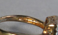Pre-owned Sterling Silver 18KT Gold Plate Mocha CZ Ring 3.1g Size 10 BGE #B183