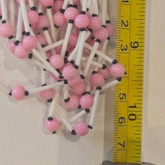 Vintage Japan Pink White Black Beaded Necklace & Clip‑On Earrings Set