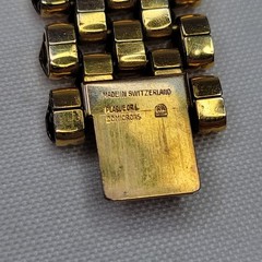 VINTAGE Panther Link 5 Row Switzerland Plaque ORL 20 Microns Geneve G BRACELET