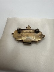 Antique Victorian Gold Tone Hinged Dress Clip Sash Clasp Ornate Brooch