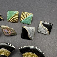 Vintage to Now Earrings Lot of 6 Post Back Pierced Ears Enamel