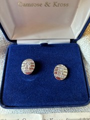 Jacqueline Kennedy Camrose & Kross JBK Swarovski Crystal Art Deco Oval Earrings