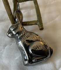Vintage Silver Bunny Rabbit Pendant, Unsigned